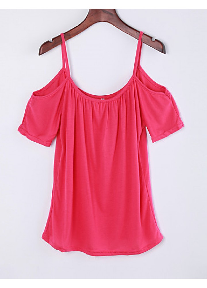 Women's Off Shoulder Strap Flutter T-shirt